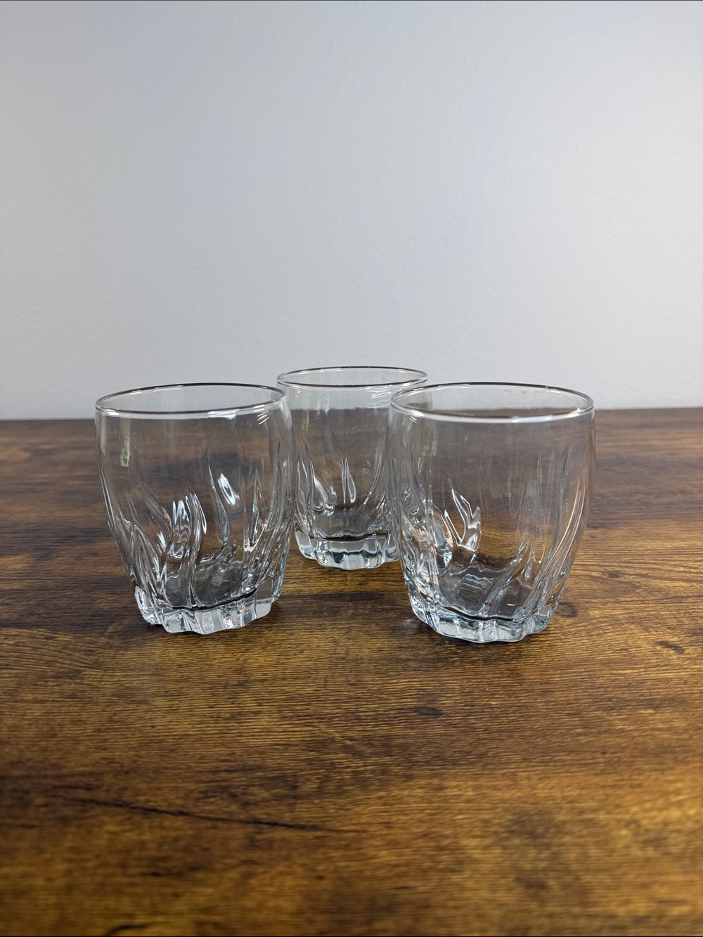 Clear Swirl Tumbler Glasses - Set of 3